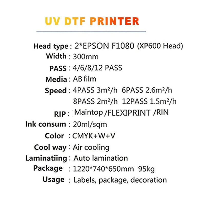 Drukarka UV DTF o wysokiej rozdzielczości 300 mm Maszyna UV DTF do butelki z tworzyw sztucznych akrylowych