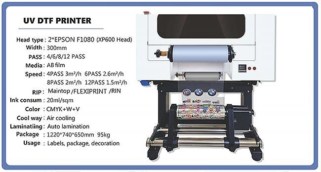 Drukarka DTF UV 30CM Roll to Roll Drukarka DTF UV A3 do butelki z tworzyw sztucznych akrylowych