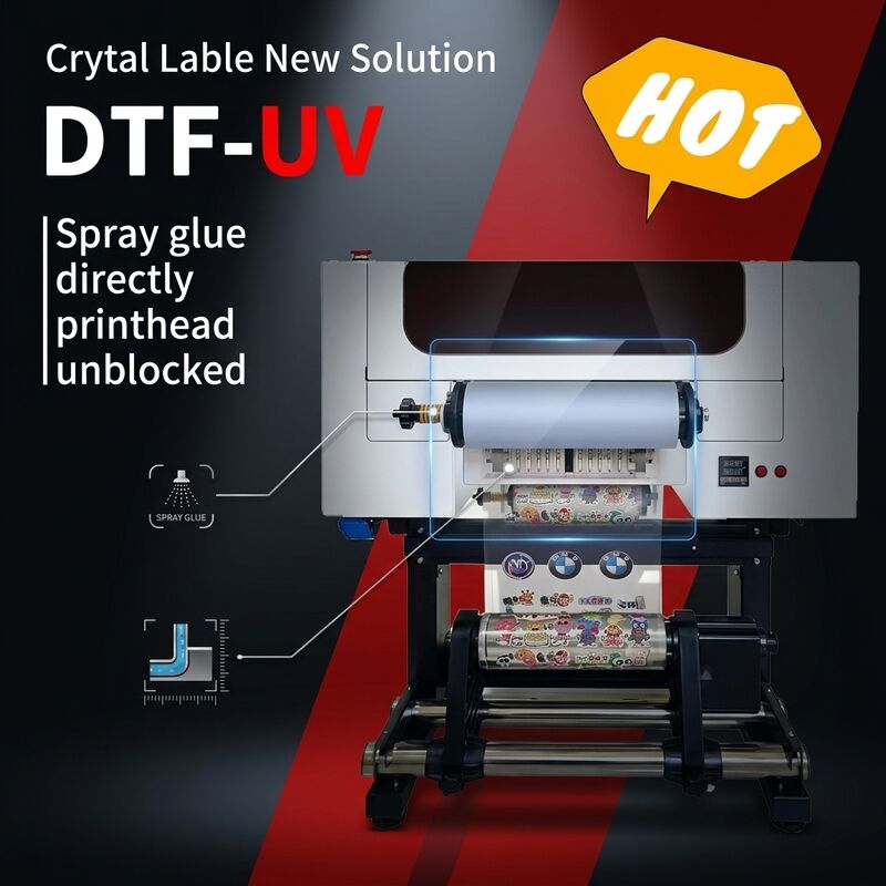 30CM UV DTF Roll Printer Dwie głowy butelki Akrylowe naklejki maszyna do druku
